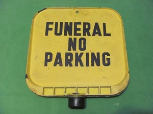 Vintage Double-Sided Funeral Sign "No Parking Funeral” 12" x 12". - Picture 1 of 7