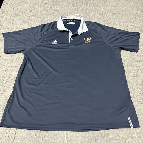 Adidas Men’s 2XL FIU Panthers Climachill Polo Gray Athletic Official Cover