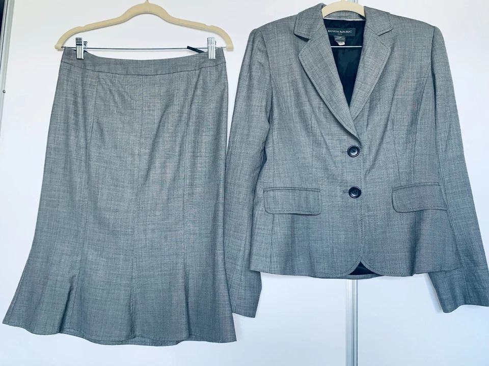 Traje Falda Banana Republic, 100% Lana, Talla-6 Foto 1 de 4