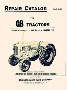 Catálogo manual de piezas de tractor Minneapolis Moline GB GBD - Imagen 1 de 1
