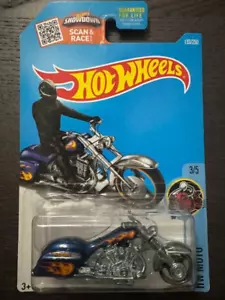 (1) HOT WHEELS 2017 M/L #133/250 Bad Bagger Motorcycle 3/5 HW Motto Blue - Picture 1 of 2
