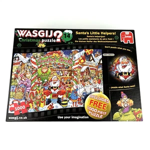 Wasgij? Christmas Jigsaw Puzzle #14 Santa's Little Helpers! 19162 + Bonus Puzzle - Picture 1 of 15
