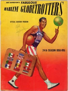 1950-1951 Harlem Globetrotters Program Signed by Abe Saperstein Auto Autograph - Picture 1 of 2