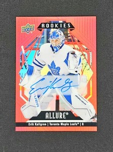 22/23 Upper Deck Allure Erik Kallgren #116 Rookie Red Rainbow Auto RC #115