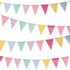 Burlap Material Outdoor Bunting Colorful Triangle Flags Party Decoration