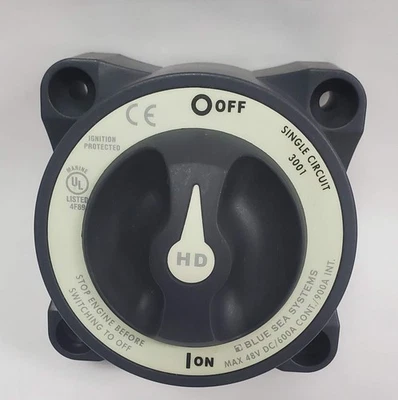 Interruptor de batería de encendido y apagado de alta resistencia Blue Sea 3001 Foto 1 de 4