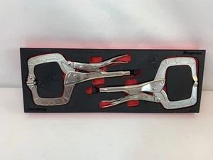 NEW Snap-on Tools USA RED 2-Piece Locking C-Clamp Pliers Foam Set PLLP200FR - Bild 1 von 5