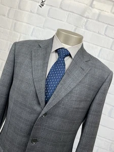 Pal Zileri Men’s Gray 3 Btn Plaid Check Wool Suit Sz 38 R Pants 32 X 28.5 - Picture 1 of 23