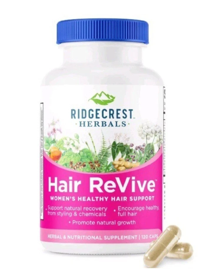 RidgeCrest Herbals Hair Revive, 120 Cápsulas Selladas EXP 06/2026 Foto 1 de 3