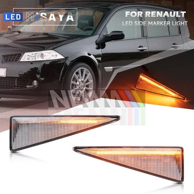 Sequential Clear LED Indicator Turn Signal Light For Renault Megane II Scenic 2 - Imagem 1 de 4