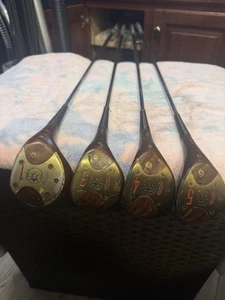 VINTAGE SET 1/3/4/5 WOODEN HEAD PGA STEEL SHAFTED True Temper Steel/RH - Picture 1 of 17