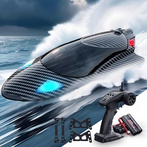 Ferngesteuertes Boot mit LED Licht, RC Jetboot, 35KM/H Fernbedienung Speed Bo... - Bild 1 von 9