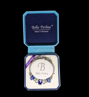 Pulsera Bella Perlina Charm Cuentas Cristal Perla y Púrpura  Foto 1 de 4