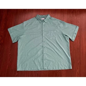 Cafe Luna Mens 3XL Button Down Short Sleeve Shirt Green Casual Party - Picture 1 of 8
