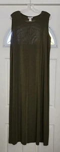 Vintage Impressions Of California Maxikleid Damen XL Grün Slinky Ärmellos Boho - Bild 1 von 18