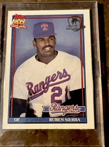 1991 Topps DESERT SHIELD GOLD LOGO #535 Ruben Sierra Texas Rangers RARE MILITARY - Picture 1 of 4