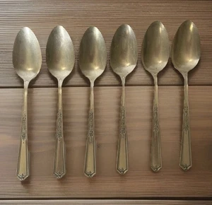 Oneida Community Tudor Plate Made 6 Silver-Plated 8” Serving Spoons Mary Stuart - Picture 1 of 5