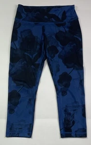 Women's Lululemon Wunder Under Blue Floral Crop Leggings Sz. 4 A22-76 - Picture 1 of 5