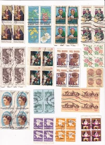 Twenty-One Cancelled US Postage / Blocks of Stamps / Nice Assortment - Picture 1 of 2