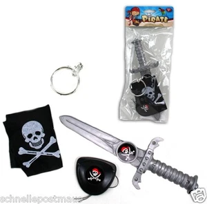 Pirate Set Knife Bandana Earring Eye Patch Pirate Party Birthday Carnival - Picture 1 of 1