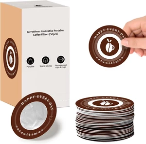 50 Pcs Disposable Coffee Filters, Portable Mini Pour over Coffee Filter, Small P - Picture 1 of 12