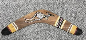 Authentic Australian Boomerang HAND PAINTED Aboriginal Art 12" QUEENSLAND MINT! - Picture 1 of 4