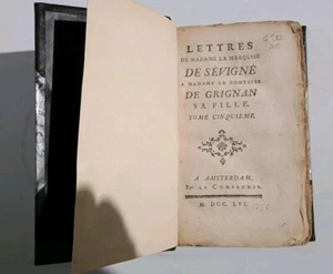 Lettres De Madame La Marquise De Sevigne De Grignan 1756 French - Picture 1 of 8