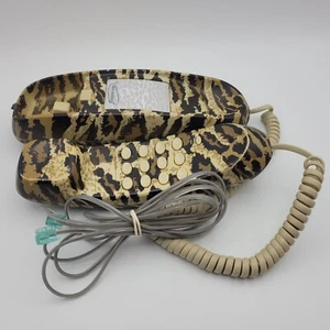 Pushbutton Phone Nick Nora Home Jungle Jim Design Leopard Cheetah Trim Line - Zdjęcie 1 z 7