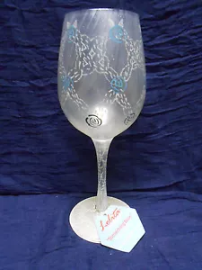 Lolita Hand Painted 15oz Wine Glass - Love My Wine - Something Blue Y8277 - Picture 1 of 5