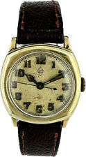 Vintage Leonard Krower Men's Mechanical Wristwatch 14k Gold Filled Cushion Case
