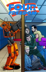 FOUR FREEDOM comic poster 11x17 drew moss image robots uncle buck 80s movie NEW - Picture 1 of 1