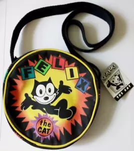 Felix The Cat runde Tasche/Geldbörse mit Reißverschluss aus Canvas Das Spielzeug funktioniert - Bild 1 von 3