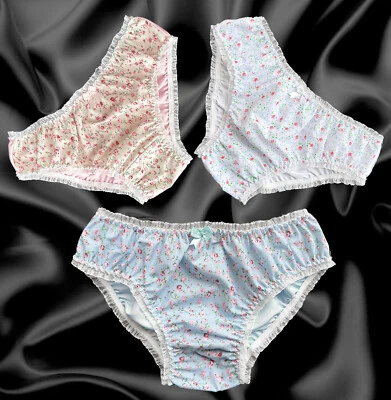 Satin Floral Frilly Lace Bikini Briefs Panties Sissy Knickers CD TV - image 1 of 4