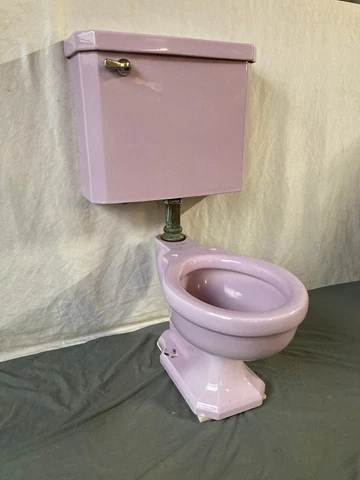 Antique Deco Orchid Lavender Toilet Standard Monaco Old Vtg Bath 431-21E Cover