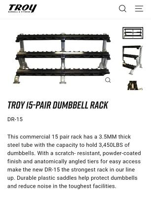 TROY DUMBBELL RACK SEE FULL DESCRIPTION: FACTORY REBATE 》 $699.95*-$999.95 - Image 1 of 4
