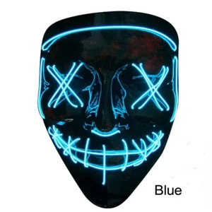 Halloween LED Glow Mask 3 Modes Light Up Purge Movie Cosplay Costume Party Gifts - Picture 1 of 28
