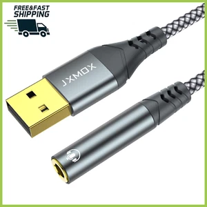 USB Type A To 3.5mm Jack Audio Adapter Cable to AUX Female Headphone Android Mac - Picture 1 of 7