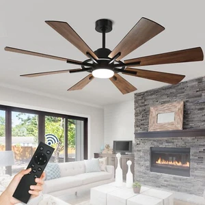 60"/72" Ceiling Fan with Lights and Remote Control 8 Blades 5 Speeds Reversible - Picture 1 of 31