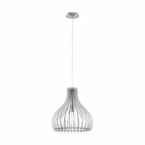Eglo Tindori 380 Wooden Pendant Light in White - Picture 1 of 1