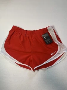 NWT Nike Dri Fit Women’s Running Shorts L Red/White w Liner - Picture 1 of 7
