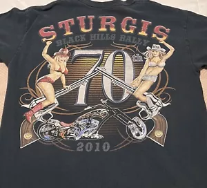 2010 Harley Davidson 70th STURGIS Black Hills Rally Faded Black Medium M (read) - Picture 1 of 10