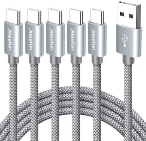 USB C Cable 3ft, 5-Pack USB A to Type C Cable Fast Charging Tape -C Charger - Picture 1 of 1