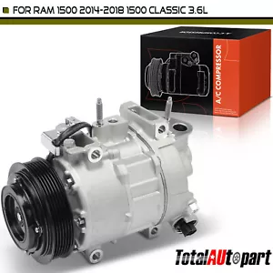 A/C Compressor w/ 6-Groove for Ram 1500 Classic 2019-2023 1500 2014-2022 V6 3.6L - Picture 1 of 9