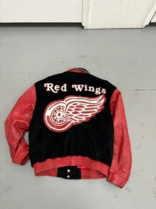Vintage J.H. Detroit Red Wings NHL Western Conf Wool Leather Jacket varsity XXL - Picture 1 of 7