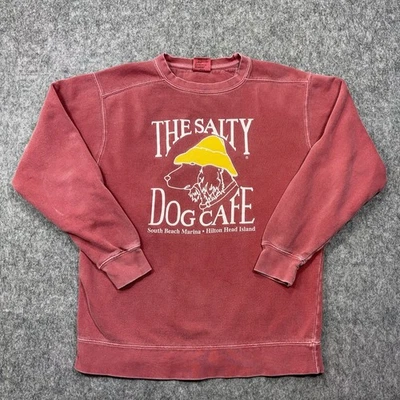 The Salty dog Cafe Sweatshirt Adult Small Faded Red Hilton Head South Carolina - Image 1 of 4