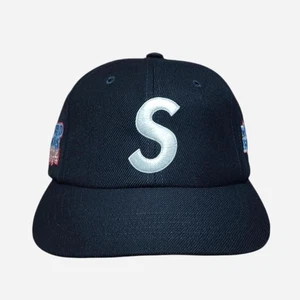 Supreme World Famous S Logo 6-Panel Cap Navy SS25 Brand New Authentic - Picture 1 of 8