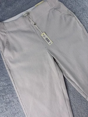 MAX STUDIO новый с Ярлыками S высоты в тонкую полоску тянуть на эластичной тонкий ноги брюки - Изображение 1 из 4