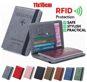 RFID Passport Holder Travel Wallet Passport Organiser Cards PU Leather Cover - Picture 1 of 26