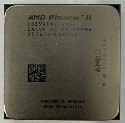 AMD Phenom II  X4 940 3GHz 3.6 GT/s Socket AM2+ HDZ940XCJ4DGI - Image 1 of 2
