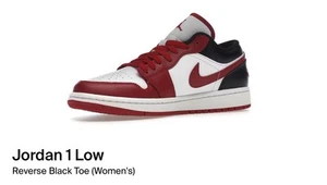 AIR JORDAN 1 LOW 'REVERSE BLACK TOE' - US9W FREE & FAST SHIPPING - Picture 1 of 3